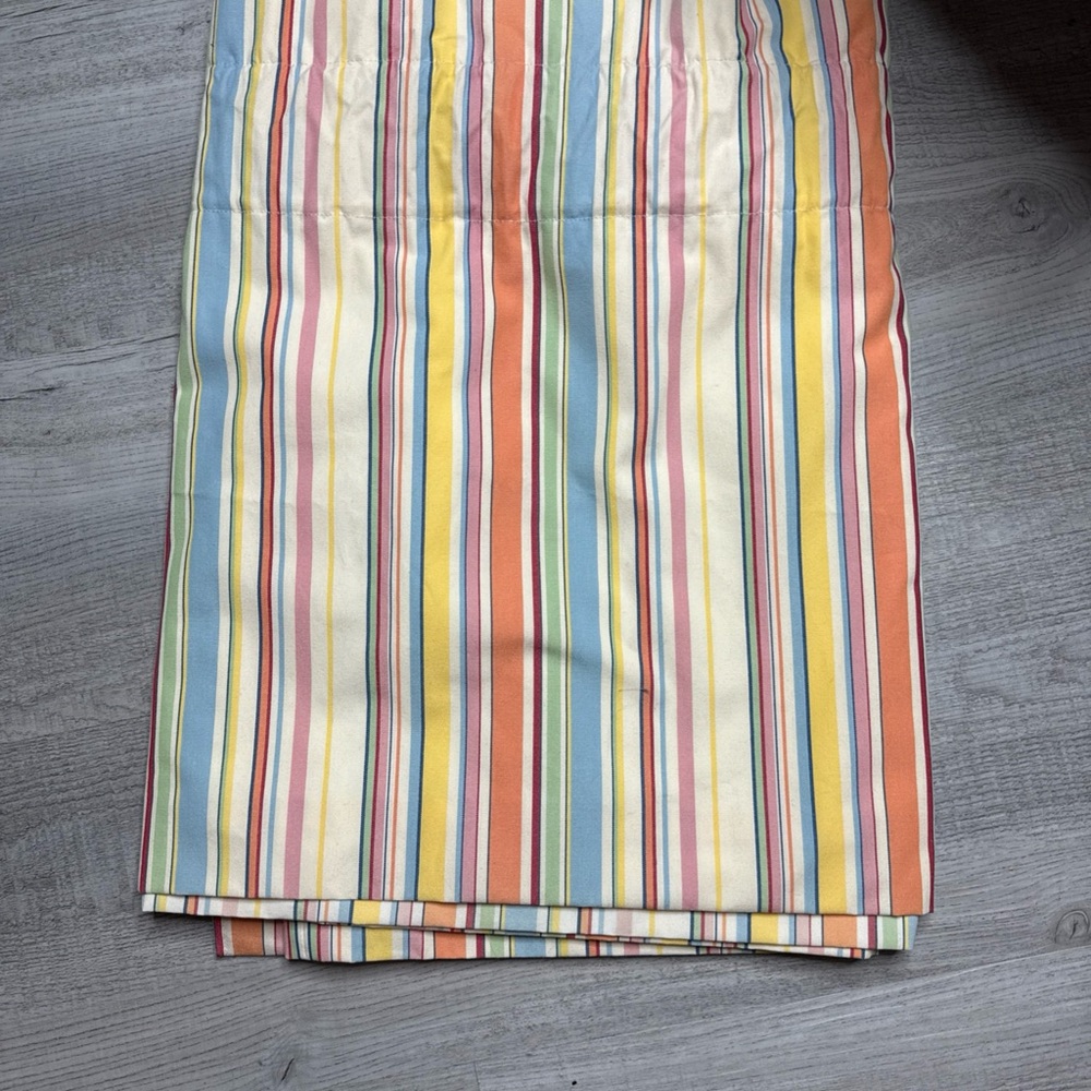Custom Colorful Striped Lined Valance 102 X 18 Yellow, Blue,Orange, Green EXC